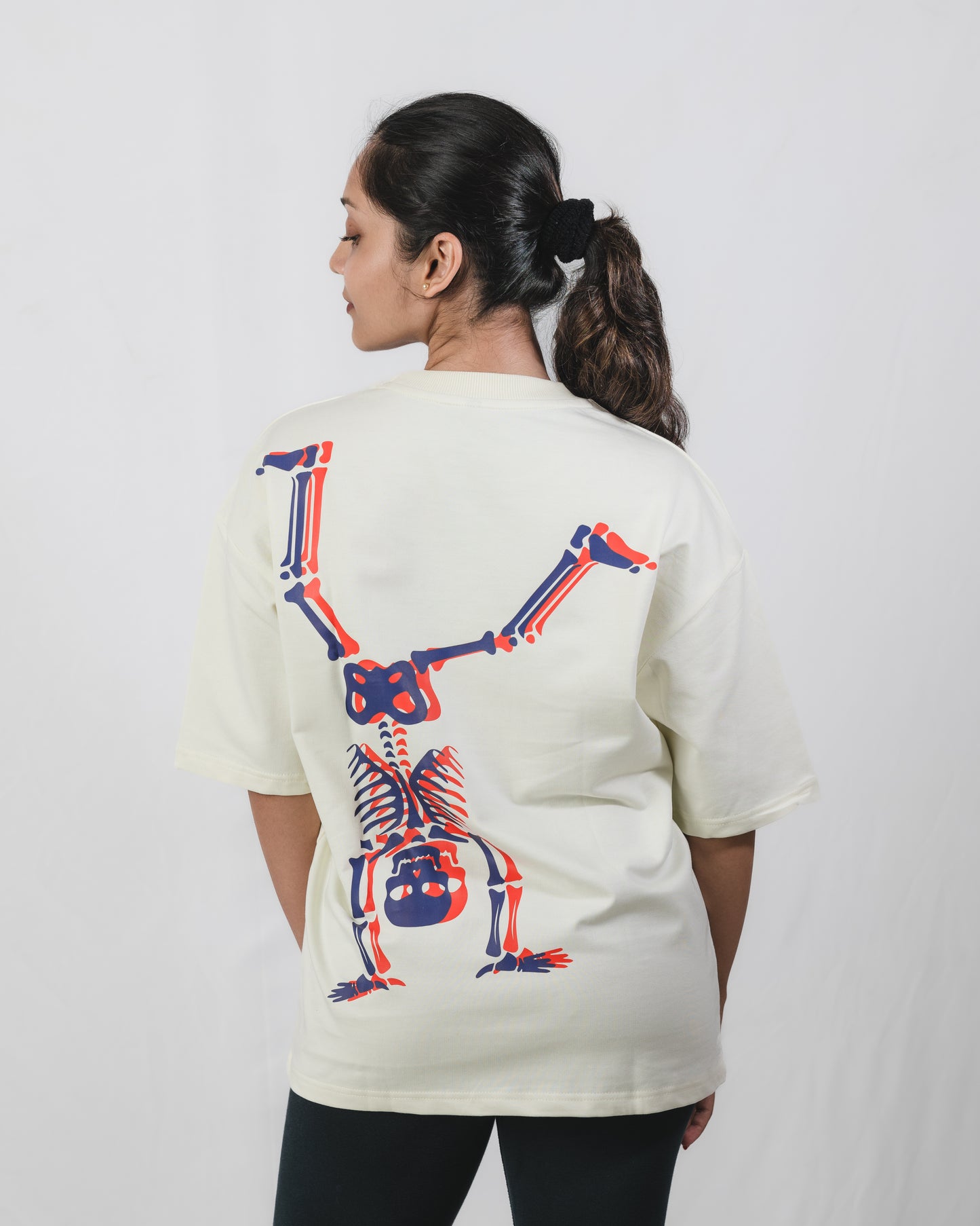 Wheely Skull Oversized Tee Off White