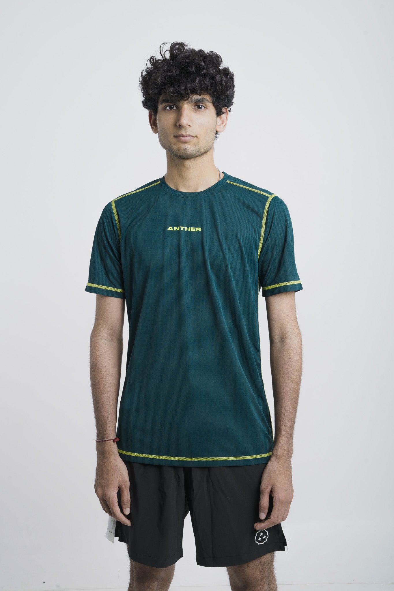 ANTHER Bottle green Performance T-Shirt – Contrast Stitch