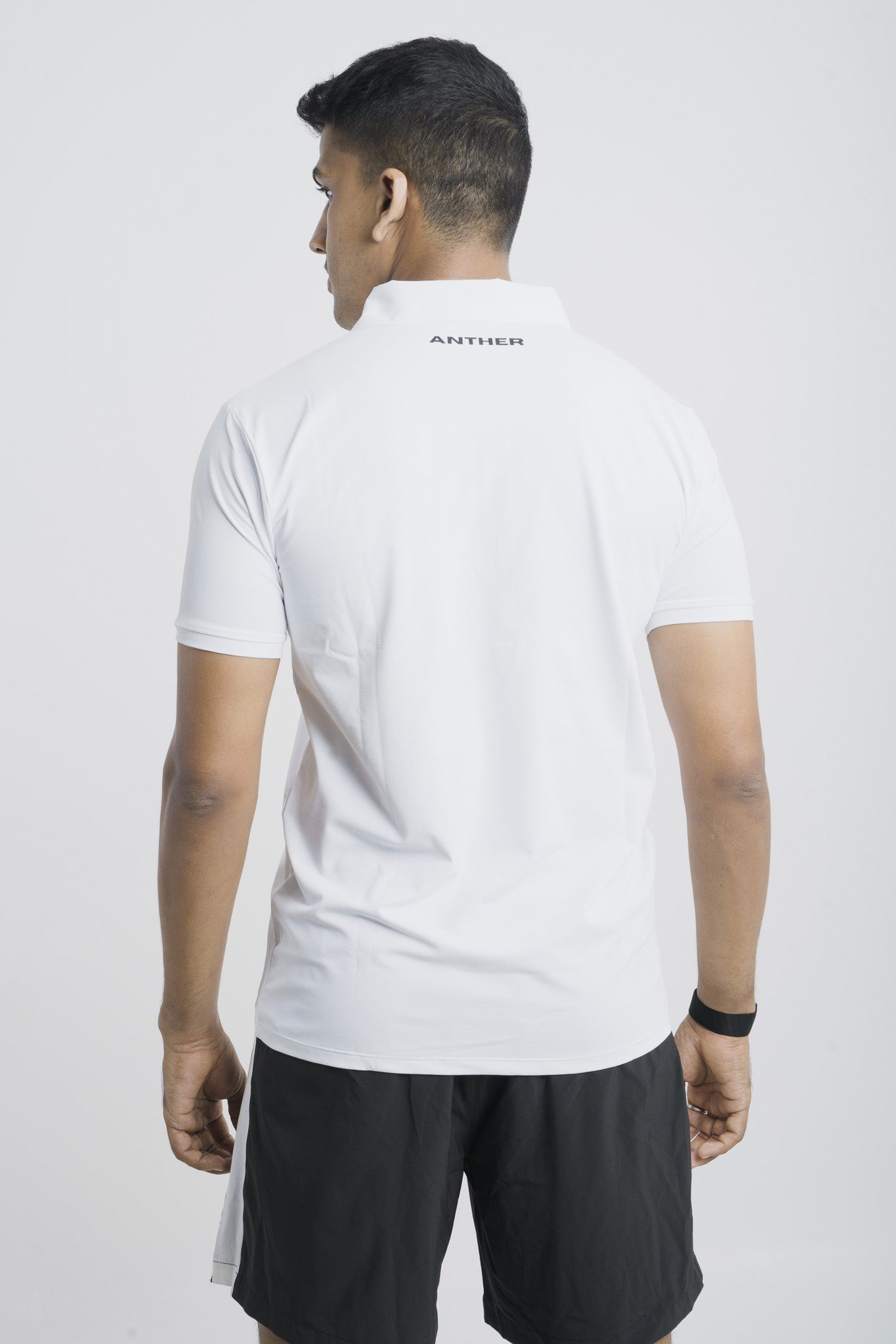 ANTHER White Performance Zipper Polo