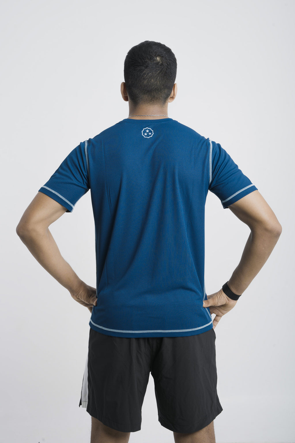 ANTHER Poseidon Blue Performance T-Shirt – Contrast Stitch