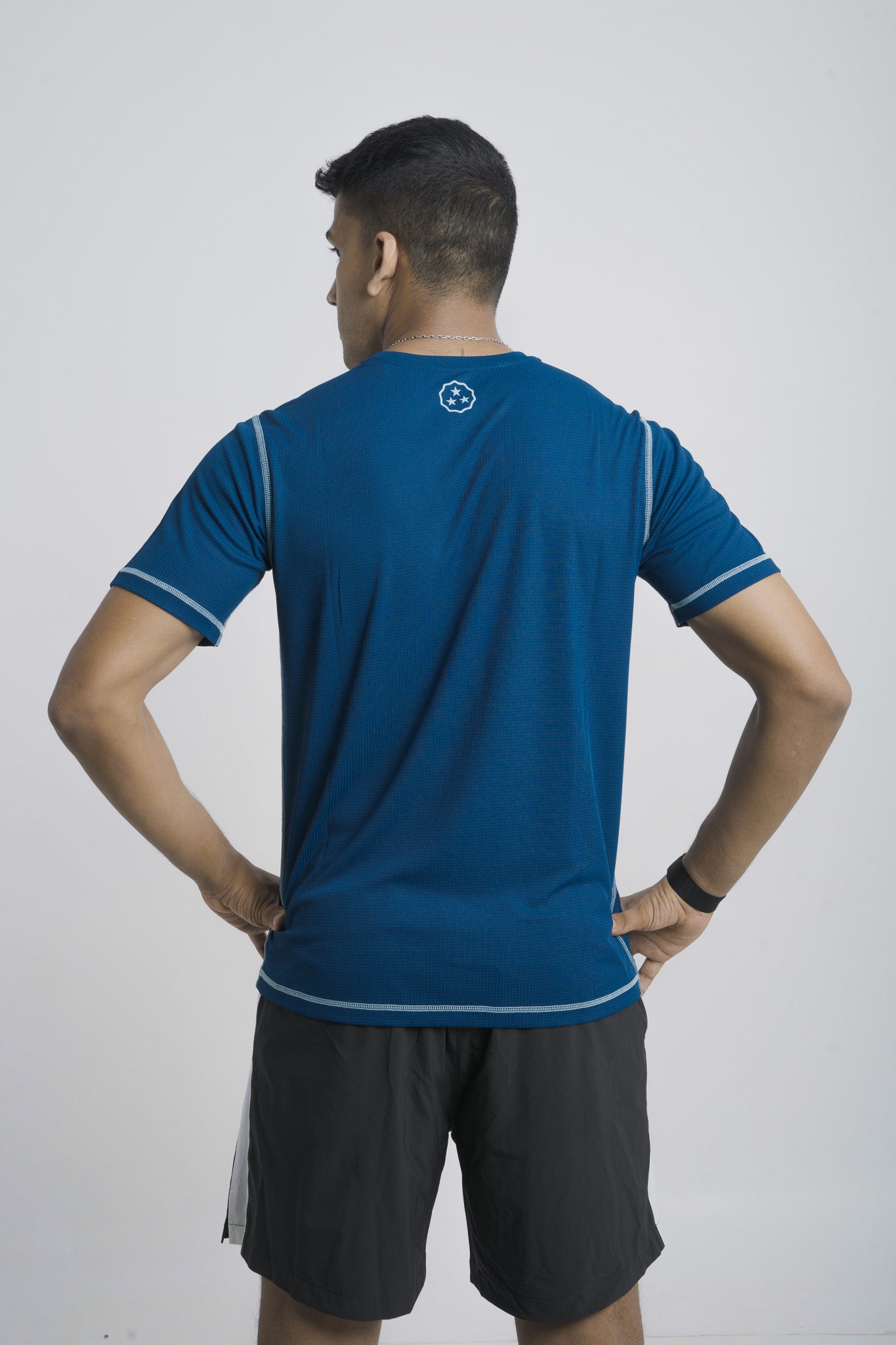 ANTHER Poseidon Blue Performance T-Shirt – Contrast Stitch