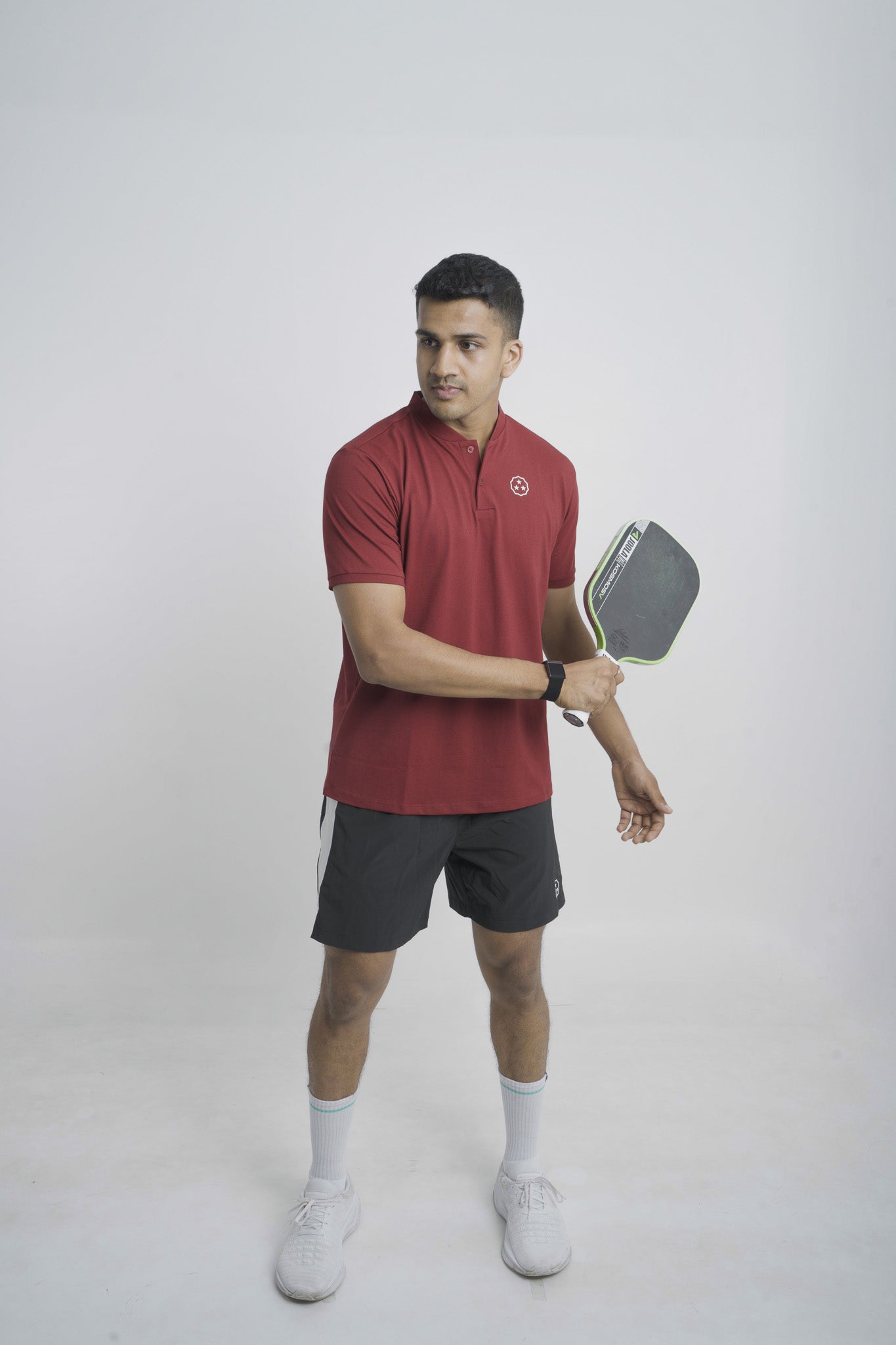 ANTHER Red Henley Performance Polo