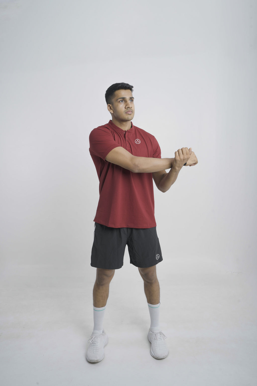 ANTHER Red Henley Performance Polo