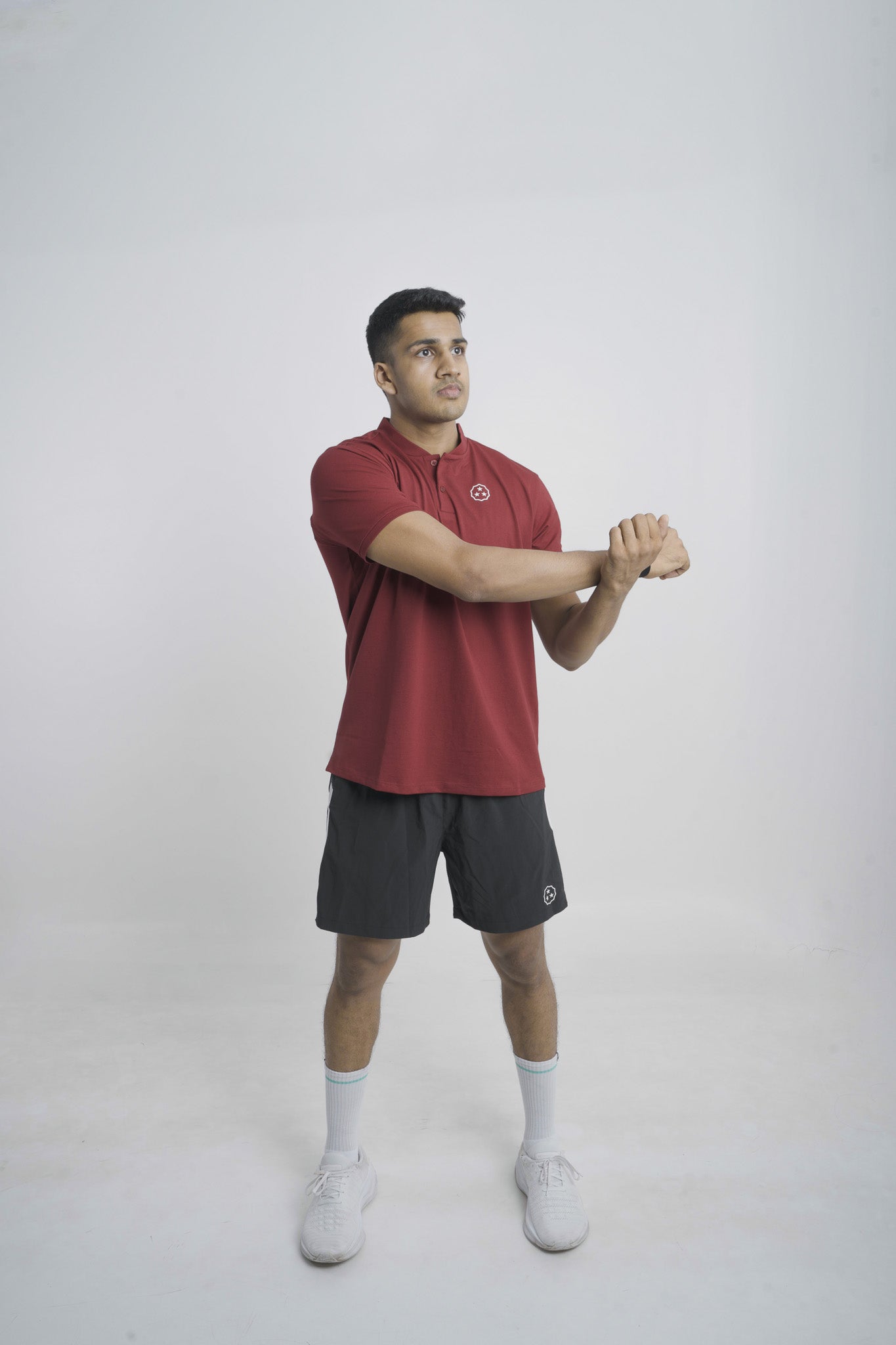 ANTHER Red Henley Performance Polo