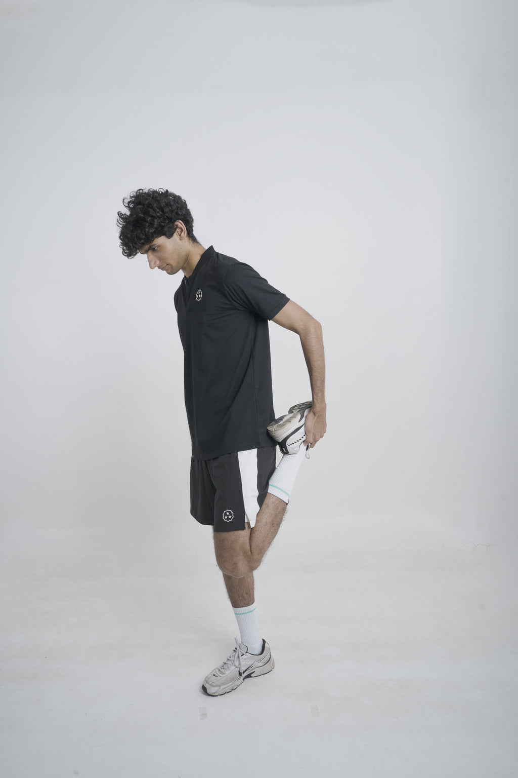 ANTHER Black Henley Performance Polo