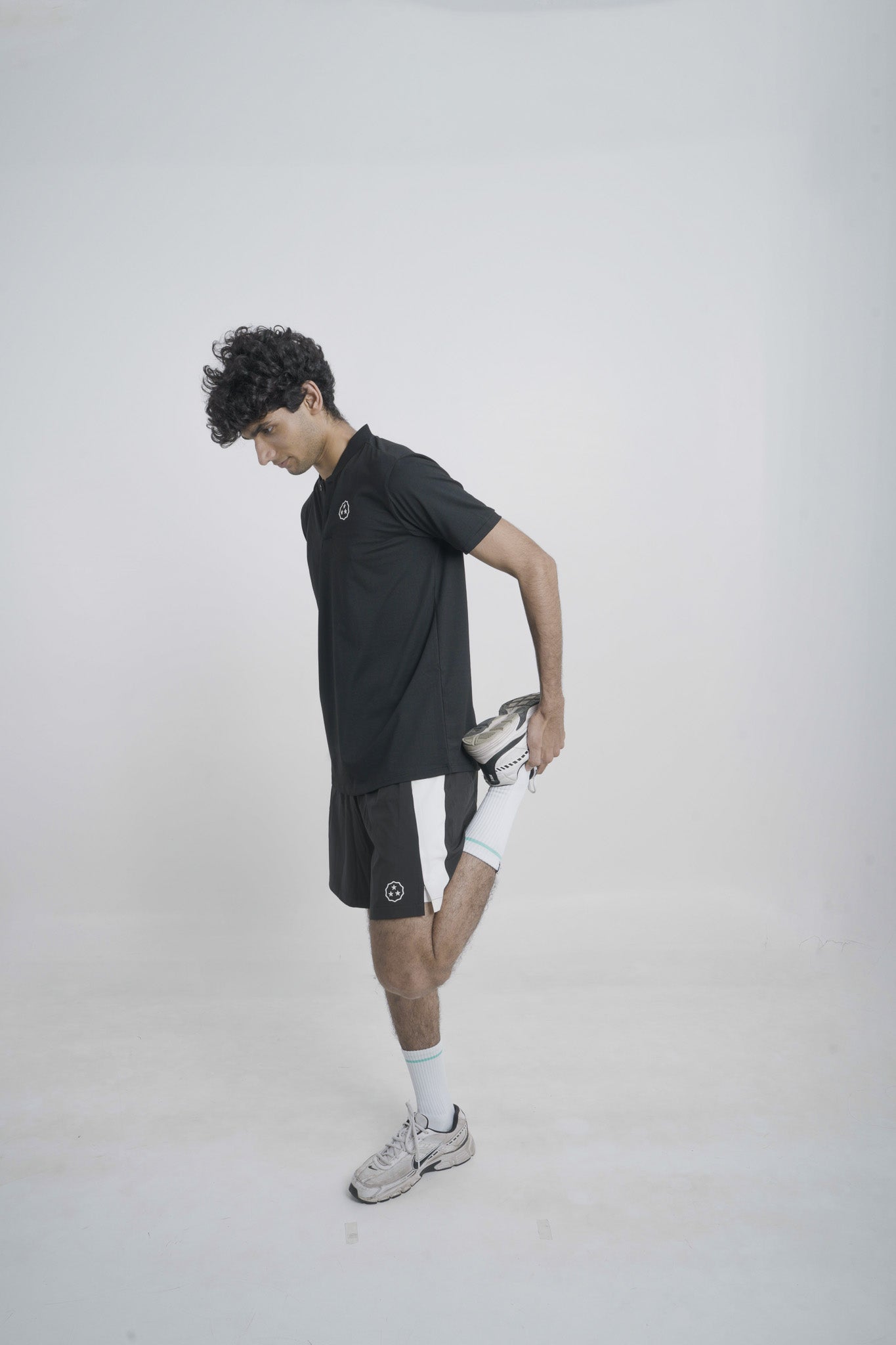 ANTHER Black Henley Performance Polo