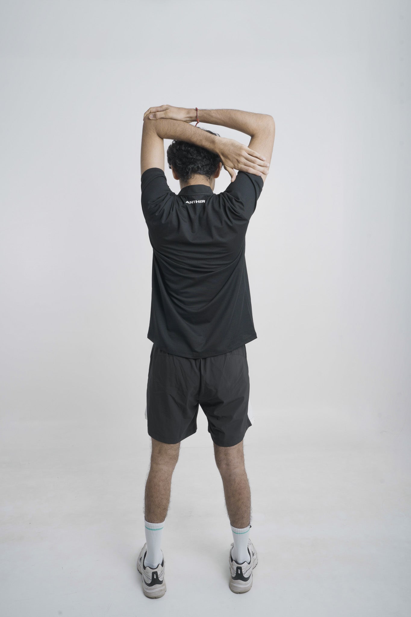 ANTHER Black Henley Performance Polo