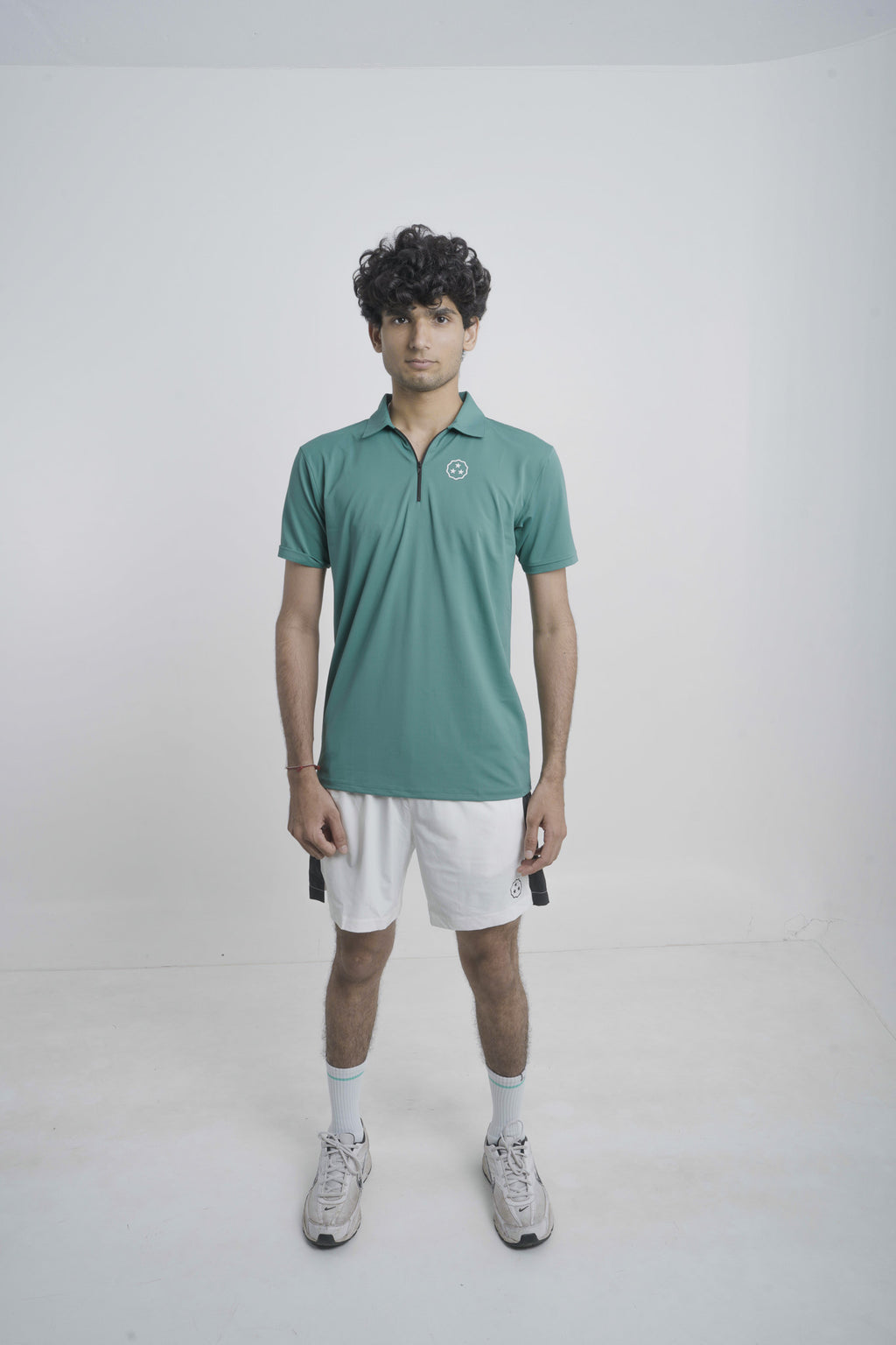 ANTHER Pine Green Performance Zipper Polo