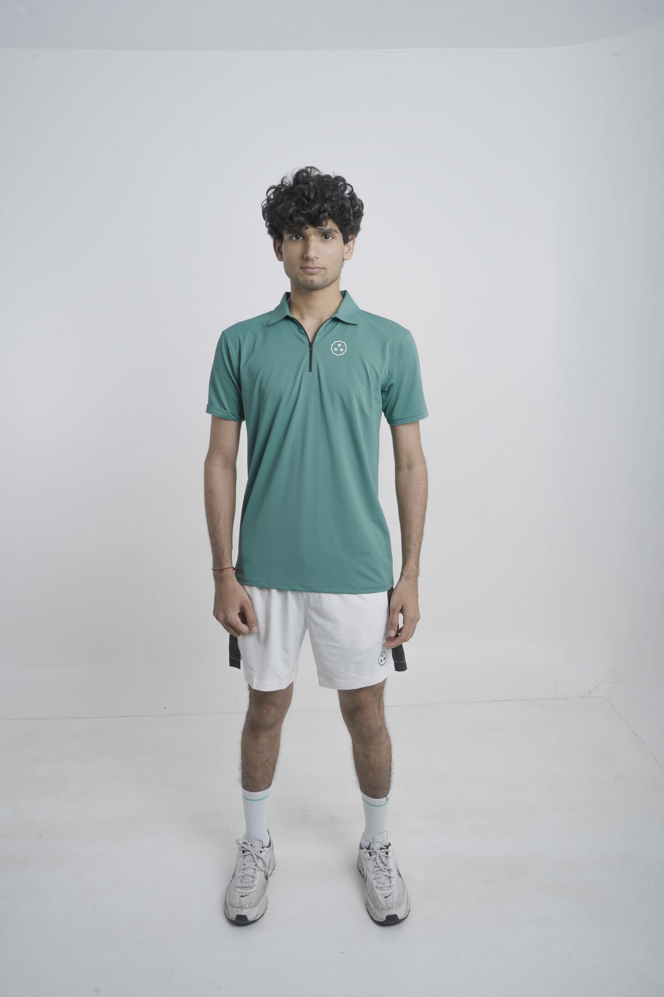 ANTHER Pine Green Performance Zipper Polo