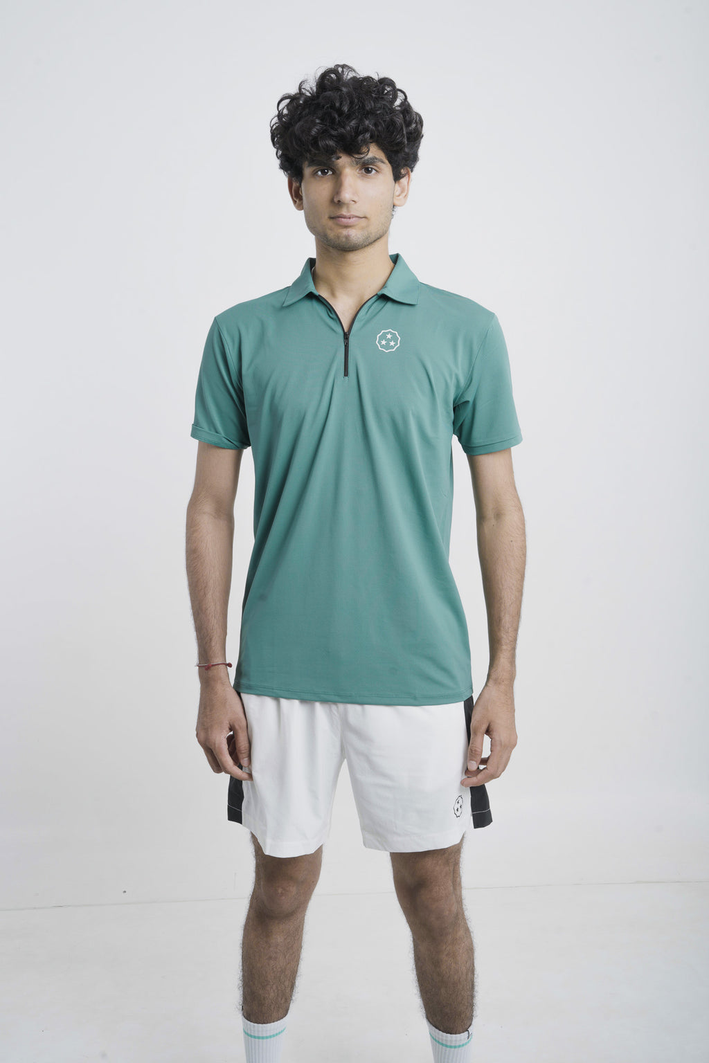 ANTHER Pine Green Performance Zipper Polo