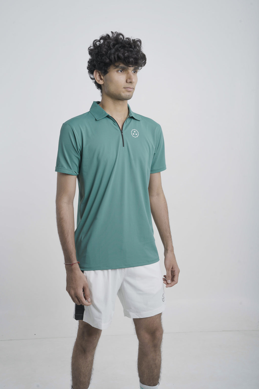 ANTHER Pine Green Performance Zipper Polo