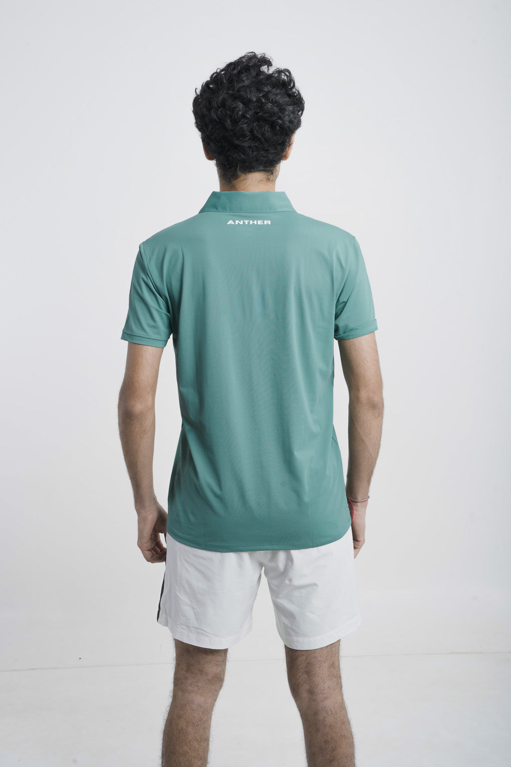 ANTHER Pine Green Performance Zipper Polo