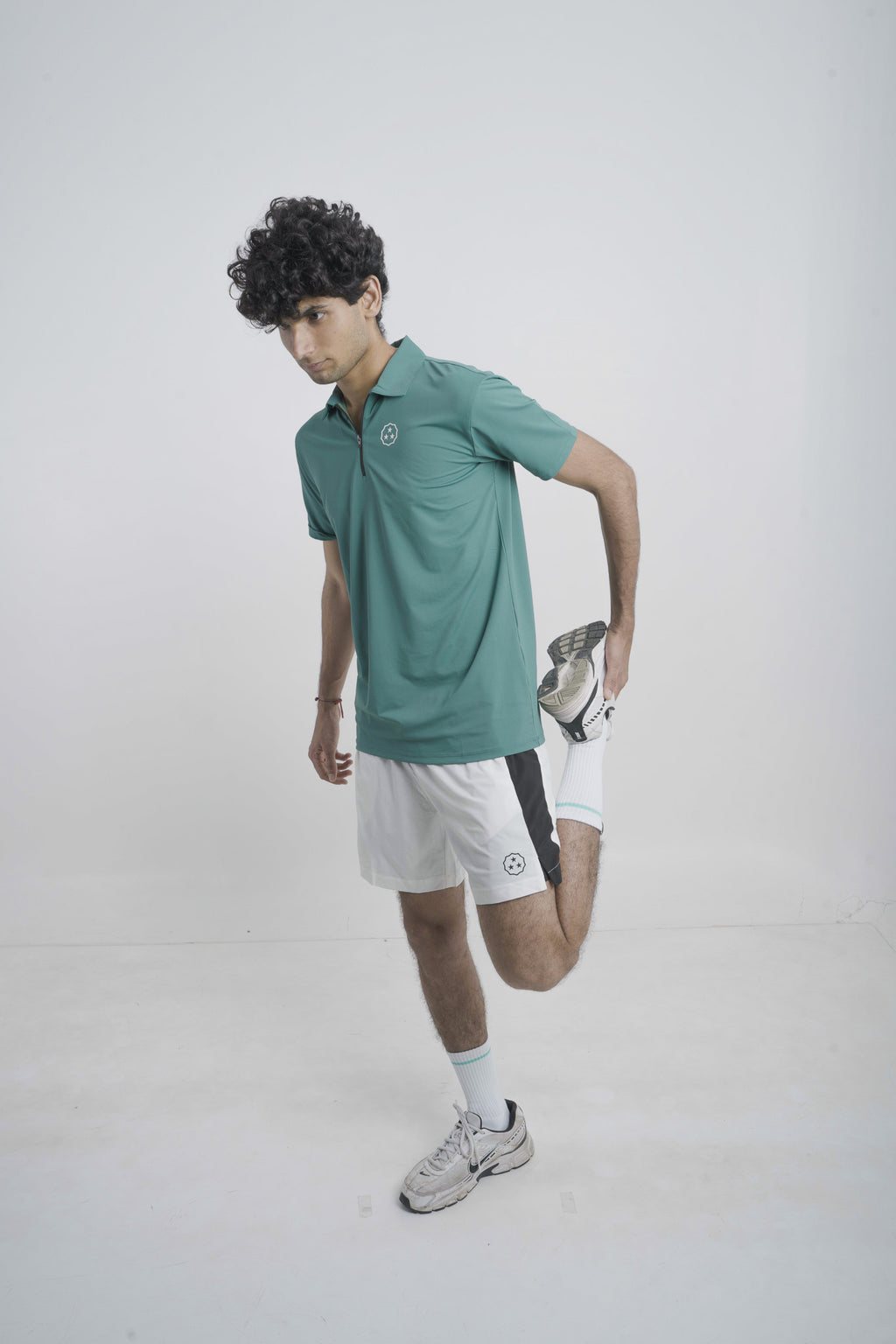 ANTHER Pine Green Performance Zipper Polo