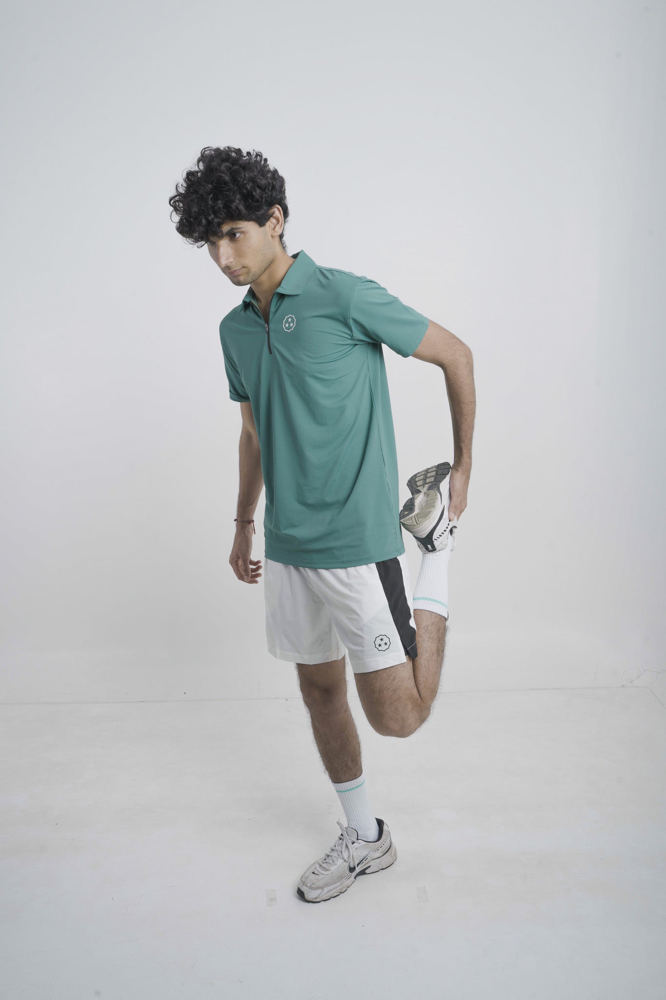 ANTHER Pine Green Performance Zipper Polo