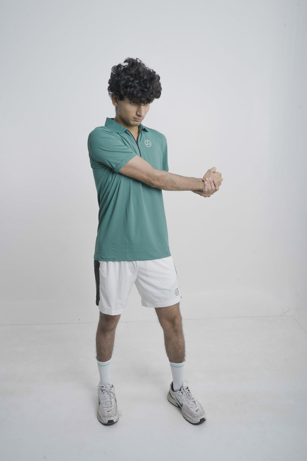 ANTHER Pine Green Performance Zipper Polo