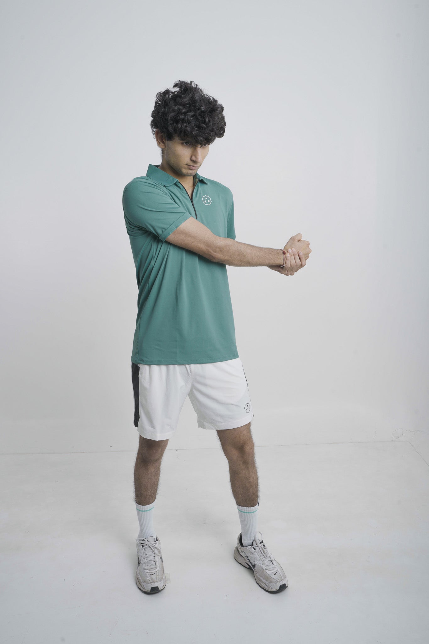 ANTHER Pine Green Performance Zipper Polo